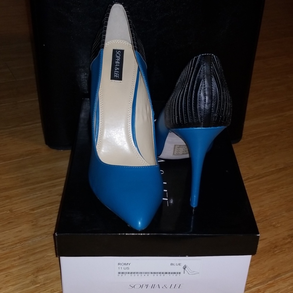 Sophia & Lee Blue and Black Heels